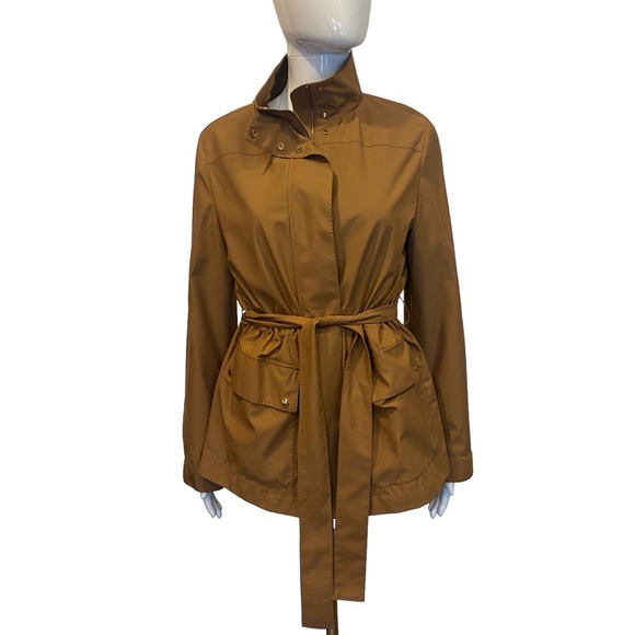 Agnona Wool Cargo-Pocket Drawstring Waist Jacket Size 38/2 Camel Brown - Picture 5 of 12